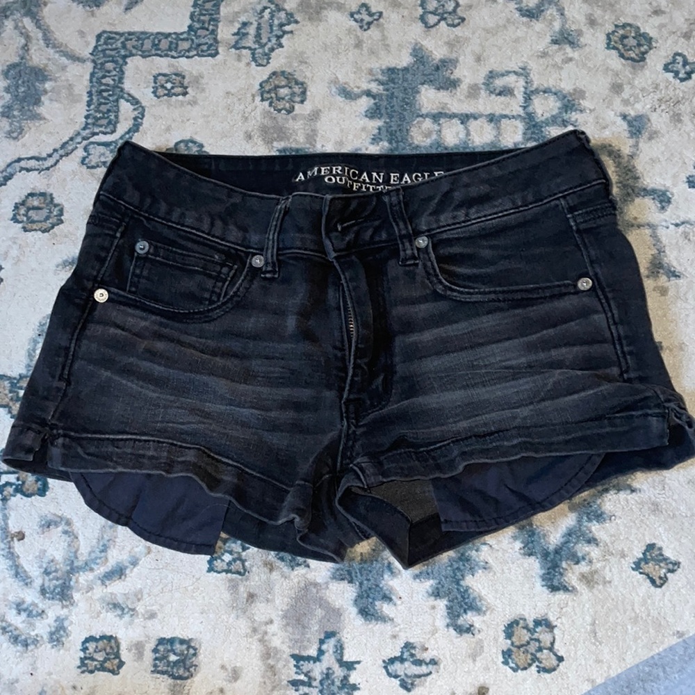 American Eagle Super Super Stretch Black Jean Short